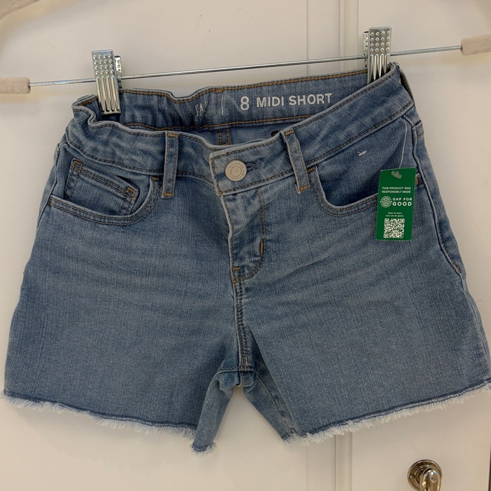 GAP Light Blue Midi Jean Shorts